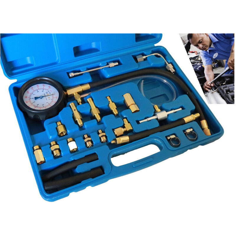 Trade Shop - Kit Tester Pressione Di Compressione Motore Misuratore Pistone Cilindri 20pz -