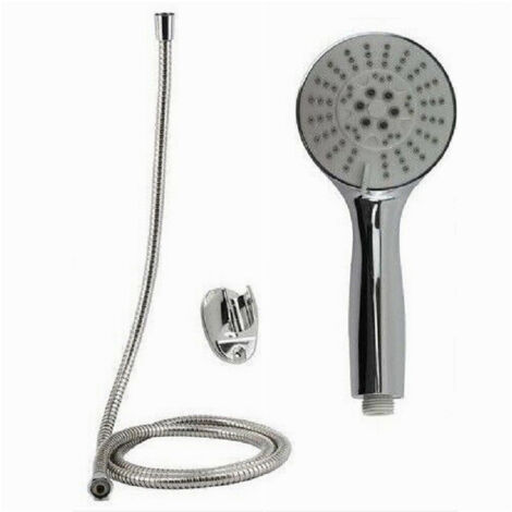 Trade Shop - Kit De Ducha De Mano Redonda Para Cuarto De Baño Rociador Con Cable De 1,8 M Soporte 69106 -