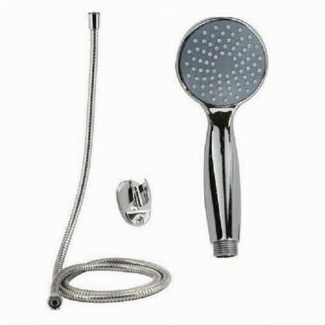 Trade Shop - Kit De Ducha De Mano Redondo Rociador De Bañera Con Encaje De Mano Soporte De 1,8 M 69114 -