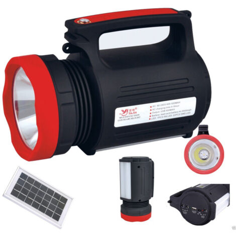 Trade Shop - Kit De Energía Solar Panel Linterna Lámpara De Batería Bombilla Led Usb -