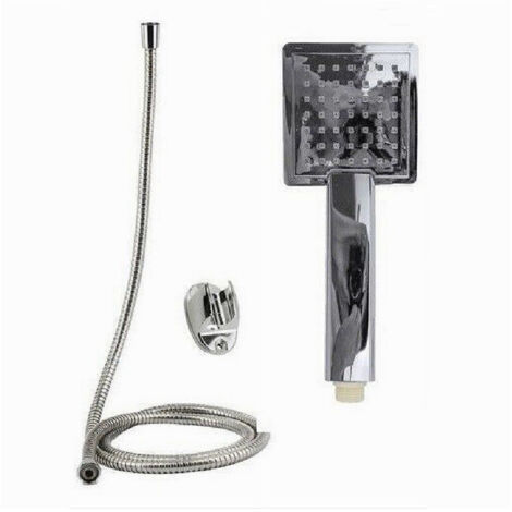 TRADE SHOP - Kit Doccetta Doccino Quadrato Soffione Doccia Bagno Laccio 1,8 Mt Staffa 69304 -