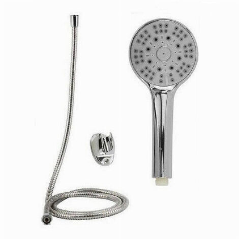 TRADE SHOP - Kit Doccetta Doccino Soffione Bagno Doccia Tonda Con Laccio 1,8 Mt Staffa 69316 -