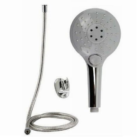 TRADE SHOP - Kit Doccetta Doccino Soffione Tondo Doccia Con Laccio 1,8mt Staffa 69110 Bagno -