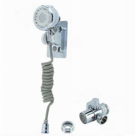TRADE SHOP - Kit Doccetta Per Lavandino Soffione Bagno Con Supporto Staffa Deviatore Laccio 87499 -
