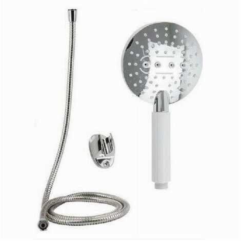 TRADE SHOP - Kit Doccetta Tonda Doccino Soffione Doccia Con Laccio 1,8 Mt Staffa 59173 Bagno -