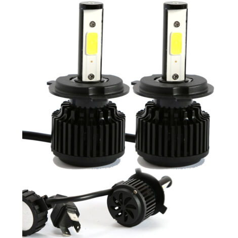 TRADE SHOP - Kit H4 Lampade A Led Cree Full Led 2600 Lumen 6000k Digitale 12v 24v 24w Auto -