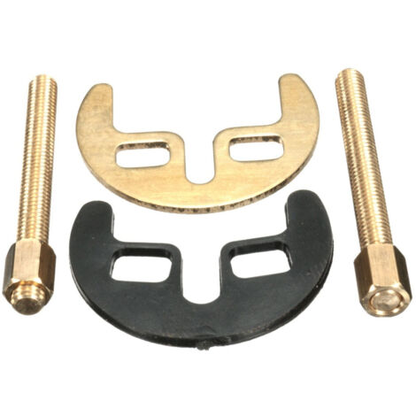 Trade Shop - Kit Montaggio Fissaggio Rubinetti Con Mezzaluna 2 Fori Guarnizione E Perni Viti -