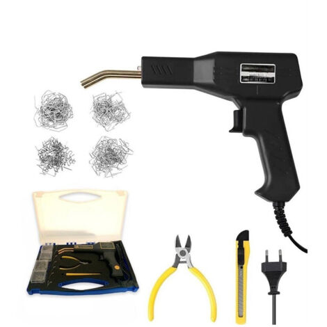TRADE SHOP - Kit Pistola Saldatrice Saldatura Plastica 70 W Riparazione Paraurti Auto 200pz -