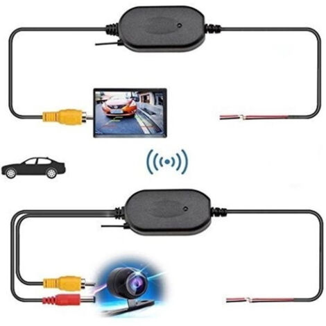 TRADE SHOP - Kit Rca Wireless Per Telecamera Retromarcia 2,4gh Trasmettitore Ricevitore Video -