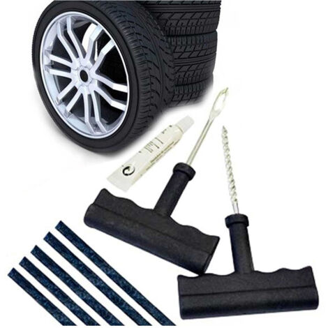 Trade Shop - Kit Ripara Pneumatici Gomme Riparazione Per Auto Moto Da Foratura Gomme Ruote -