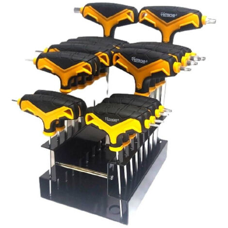 Trade Shop - KIT SERIES 18 CHIAVEN IN BRUGOLA ESAGONALI MIT SFERICA TORX CROMO VANADIO -