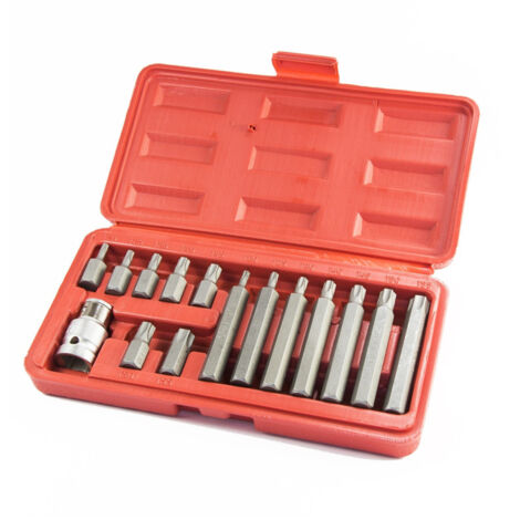 Trade Shop - KIT SET INSERTI CHIAVI BUSSOLE TORX 15 PZ HEX 1/2" H10 PROFESSIONALE 15 PZ TORX -
