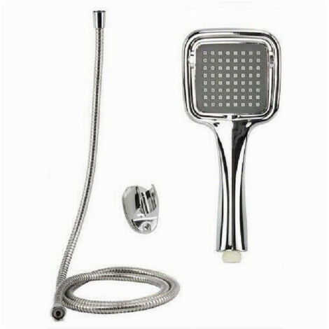 Trade Shop - Kit Teleducha Mango Ducha Bañera Encaje 1,8 M Soporte 59171 Cuadrado -