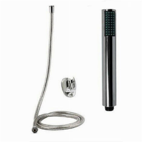 Trade Shop - Kit Teleducha Redondeada Rociador De Ducha Encaje 1,8 M Soporte 69086 -