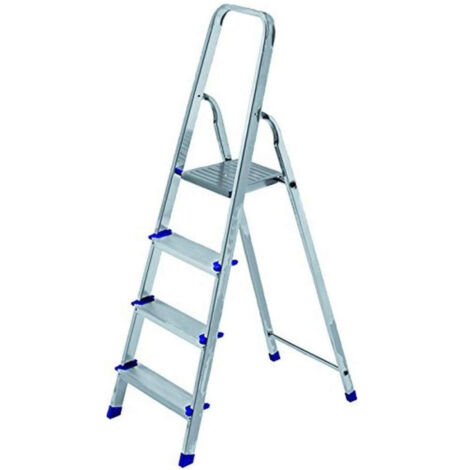Trade Shop - KLAPPLEITER 4 STUFEN Rutschfeste ALUMINIUMLEITER MAX. 150 kg -