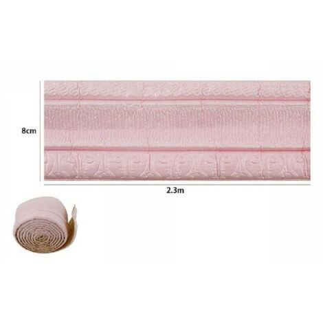 Trade Shop - KLEBEPAPIERROLLE FÜR MÖBELTAPETEN GRIECHISCHER 3D-DRUCK ROSA 8 CM X 2,3 MT 69217 -