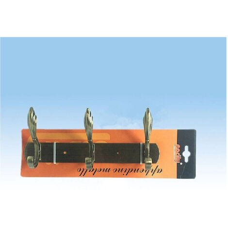 Trade Shop - Kleiderbügel Handtuchhalter Wand Messing Bronze 3 Plätze 52721A -