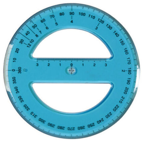 Trade Shop - Kreisgoniometer 360 Grad Durchmesser 12 cm pro Schuleckwinkel -