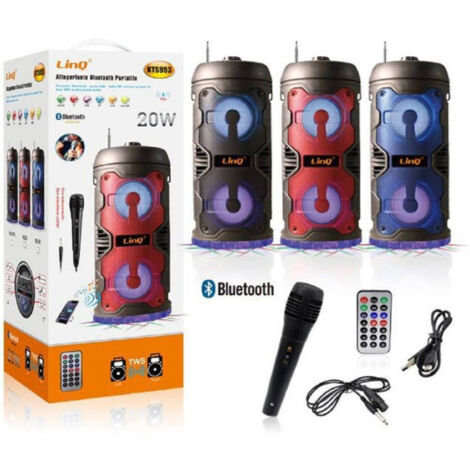 Trade Shop - Kts953 20w Altavoz Bluetooth Portátil Micrófono Inalámbrico Usb -