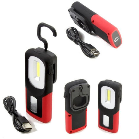 Trade Shop - Lamp Fackelarbeit Laptop LED Wiederaufladbare magnetische Basishaken -