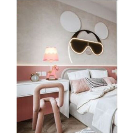TRADE SHOP - Lampada Da Comodino Scrivania Cameretta Bimba Bimbo Cavallo A Dondolo E27 D09 - Rosa