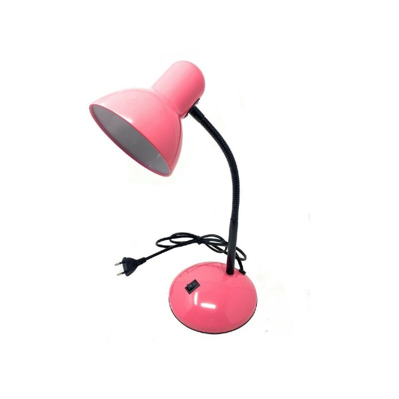 Image of Trade Shop Traesio - Trade Shop - Lampada Da Scrivania Con Braccio Flessibile Luce Lume Tavolo Per Cameretta Color Rosa - Rosa