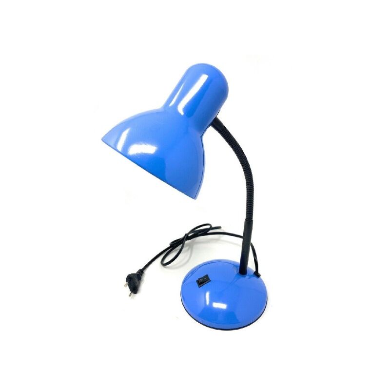 Image of Trade Shop - Lampada Da Scrivania Con Braccio Flessibile Luce Lume Tavolo Per Cameretta Color Blu