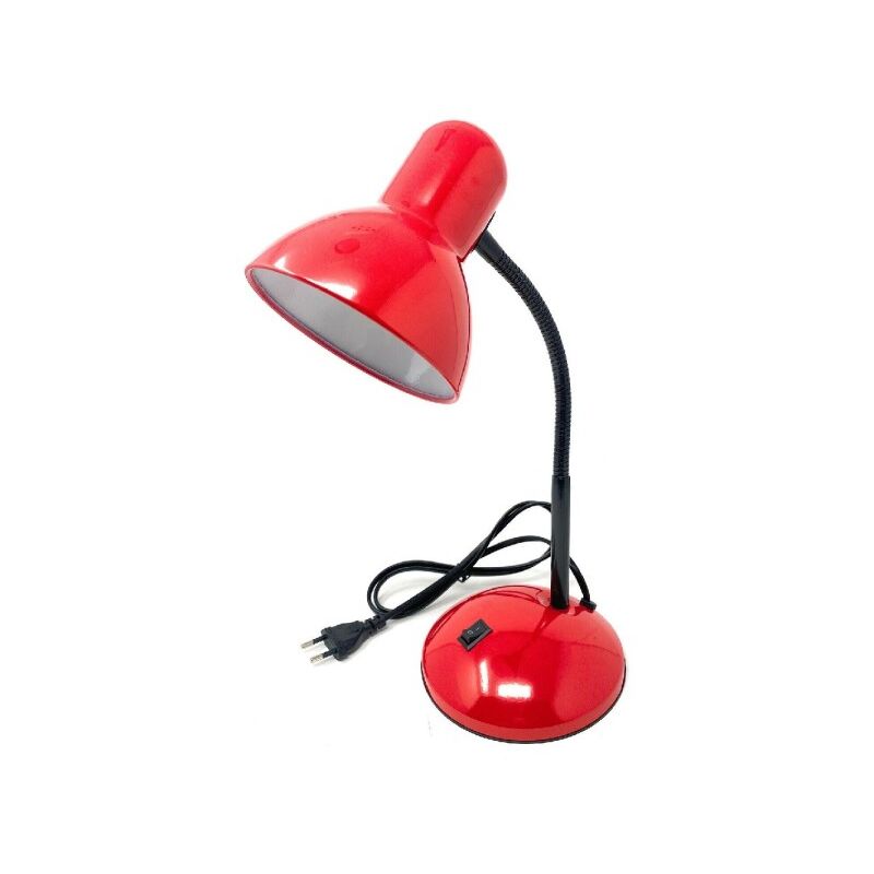 Image of Trade Shop - Lampada Da Scrivania Con Braccio Flessibile Luce Lume Tavolo Per Cameretta Color Rosso