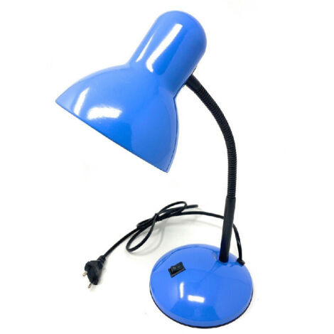 TRADE SHOP - Lampada Da Scrivania Con Braccio Flessibile Luce Lume Tavolo Per Cameretta Color - Blu