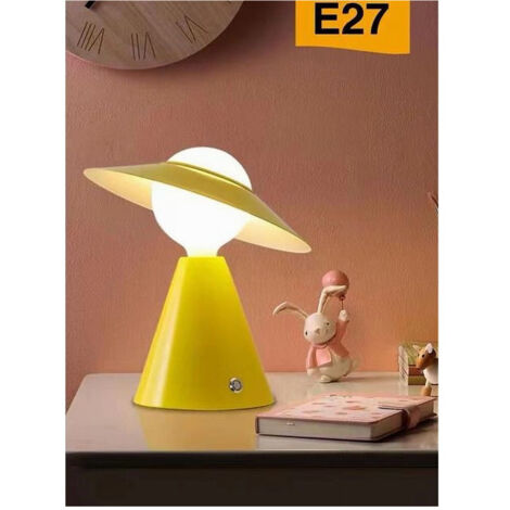 TRADE SHOP - Lampada Da Tavolo Decorativa Con Paralume A Cappello Orientabile Lume E27 D13 - Giallo