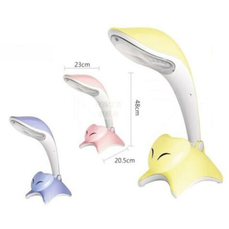 Trade Shop - Lampada Da Tavolo Proteggi Vista Silver Fox 2 In 1 Luce Notturna Bambini -