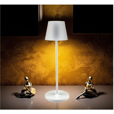 TRADE SHOP - Lampada Da Tavolo Senza Fili Led Bianca Dimmerabile Touch Luce Bianca Calda 2 W -