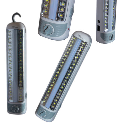 Trade Shop - Lampada Emergenza 40 Led Smd Con Neon Ricaricabile Casa Auto Camper 7111 -