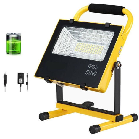 Trade Shop - LAMPADA FARO LED-PORTATILE TORCIA 50W BATTERIA LITIO LUCE EMERGENZA 2500L -