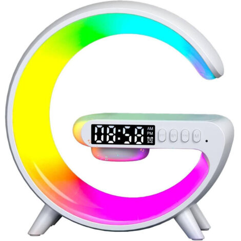 Trade Shop - LAMPADA FORMA DI G MULTICOLOR CON CASSA SPEACKER E CARICABATTERIEN -