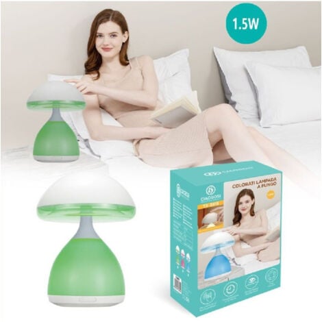 Trade Shop - Lampada Fungo Led 7 Luci Colori Lumino Da Tavolo Comodino Colorati 1.5w Tx-9815 -