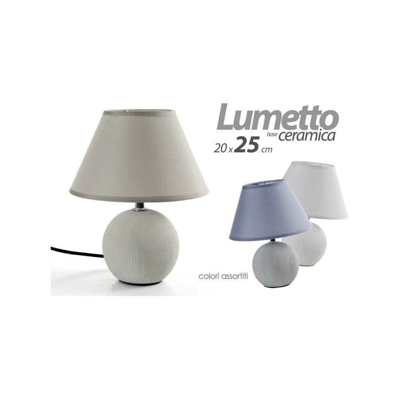 Image of Trade Shop - Lampada Interno Lumetto Abat-jour 20x25cm Base Ceramica Colori Assortiti 752681