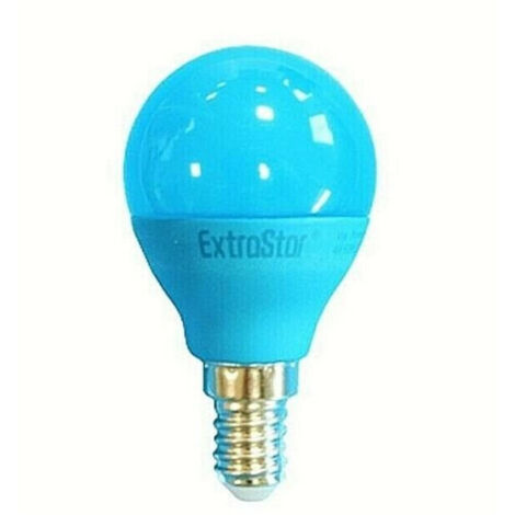 TRADE SHOP - Lampada Lampadina A Led E14 4w 60 Lumen Globetto E14 Colorata Luce Azzurro Blu -