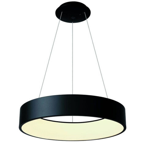 TRADE SHOP - Lampada Led 30 W Cct Pendente Cerchio Lampadario Moderno Luce Diffusa 230v 40 Cm - Nero