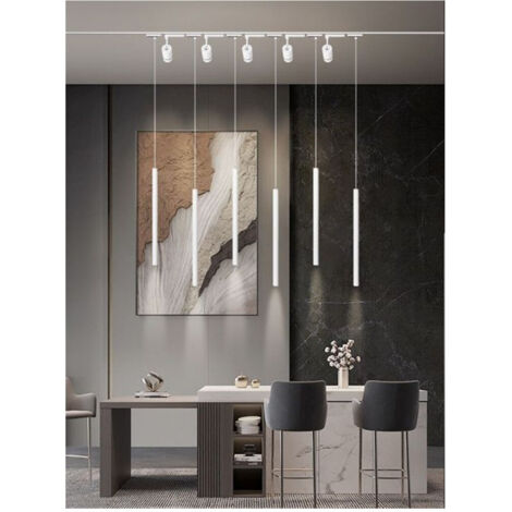 TRADE SHOP - Lampada Led A Sospensione 3w Cilindro Per Binario Track Monofase Proiettore Lp-79 - Bianco