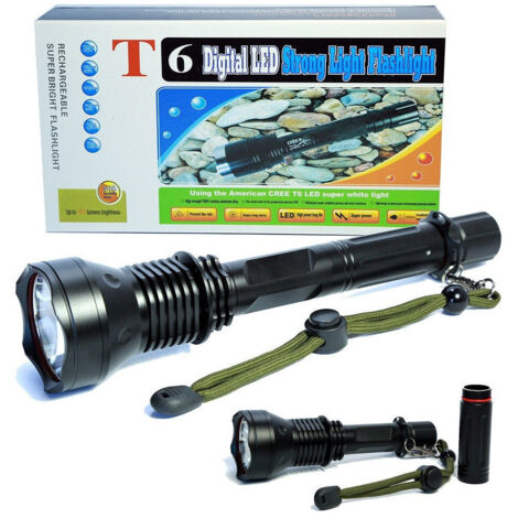 Trade Shop - Lampada Led Cree T6 Ricaricabile Actos Impermeables Con Xmlt6 Prolunga -