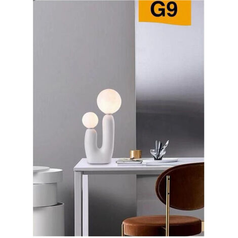 TRADE SHOP - Lampada Led Da Tavolo Lume Alien Attacco 2xg9 Max 60w Ip20 Varie Colorazioni D14 - Bianco