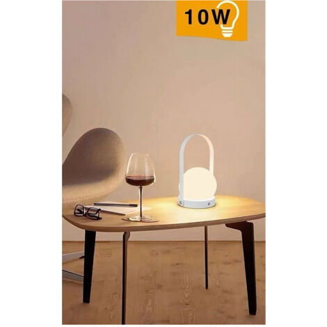 TRADE SHOP - Lampada Led Da Tavolo Ricaricabile Portatile Lume 3 Colorazioni Di Luce D29-b3c -