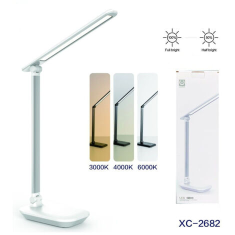 Trade Shop - LAMPADA LED RECARICABILE VON SCRIVANIA TOUCH BRAMPLE DT-2682 -