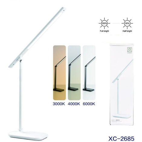 TRADE SHOP - Lampada Led Scrivania Ricaricabile Usb Da Tavolo Touch 3 Modalita' Luce Xc-2685 -