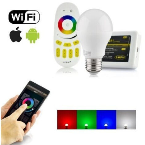 TRADE SHOP - Lampada Led Wifi Luce Bianca Rgb Multicolor E27 Telecomando Rf Modulo Smartphone -