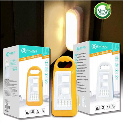 TRADE SHOP - Lampada Luce Di Emergenza Ricaricabile Led Usb 5v 1a Batteria Power Bank Tx-9184 -