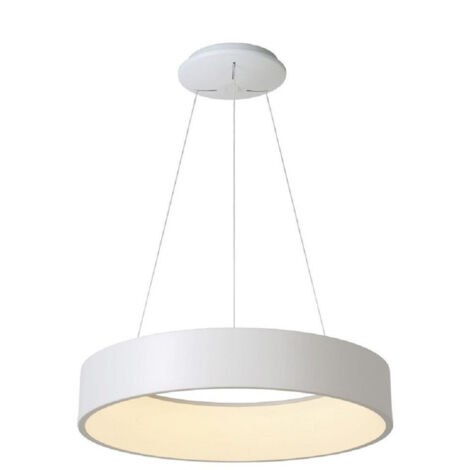 Trade Shop - Lampada Sospensione Led 60w Cct Pendente Cerchio Lampadario Moderno Luce 230v 80cm -      Blanco