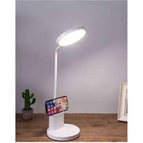 TRADE SHOP - Lampada Tavolo Flesibile Led Ricaricabile Portacellulare Dimmerabile 10w Ls-td01 -