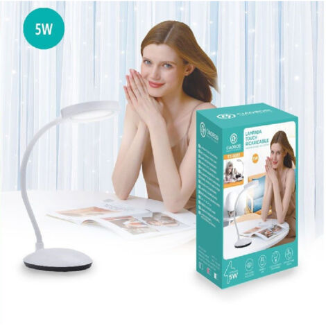 TRADE SHOP - Lampada Tavolo Flessibile Ricaricabile Pulsante Touch 5w 3 Intensità Luce Tx-9085 -